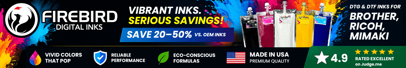 FIREBIRD DTF and DTF Inks - Manufactured in USA